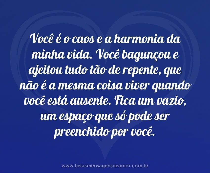 Caos e harmonia - Belas Mensagens de Amor